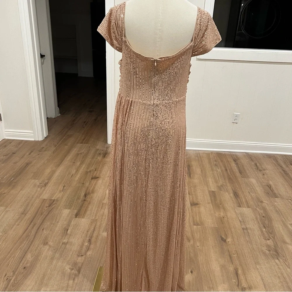 FAERIESTY Embellishment: Rose Gold Sequin Evening Dress - Picture 2 of 16